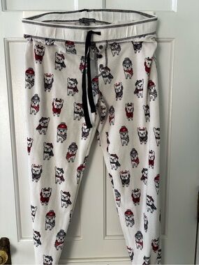 PJ Salvage Waffle Drawstring PJ Pants with French Bulldogs